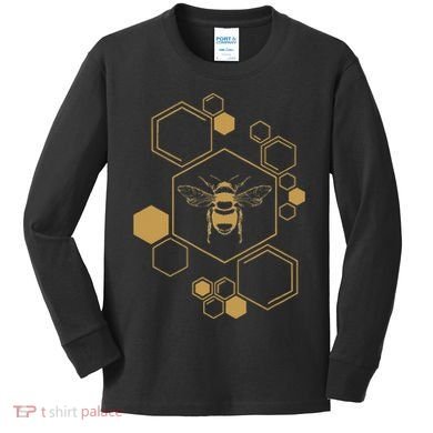 Bee Beekeeping Honeycomb Honey Beekeeper Bee Kids Long Sleeve Shirt