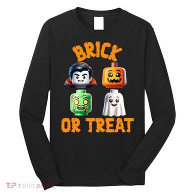 Building Bricks Halloween Costume Brick Or Treat Monsters Long Sleeve Shirt