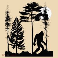 Bigfoo Bigfoot Hiding In Forest At Night Sasquatch Tote Bag thumb 4