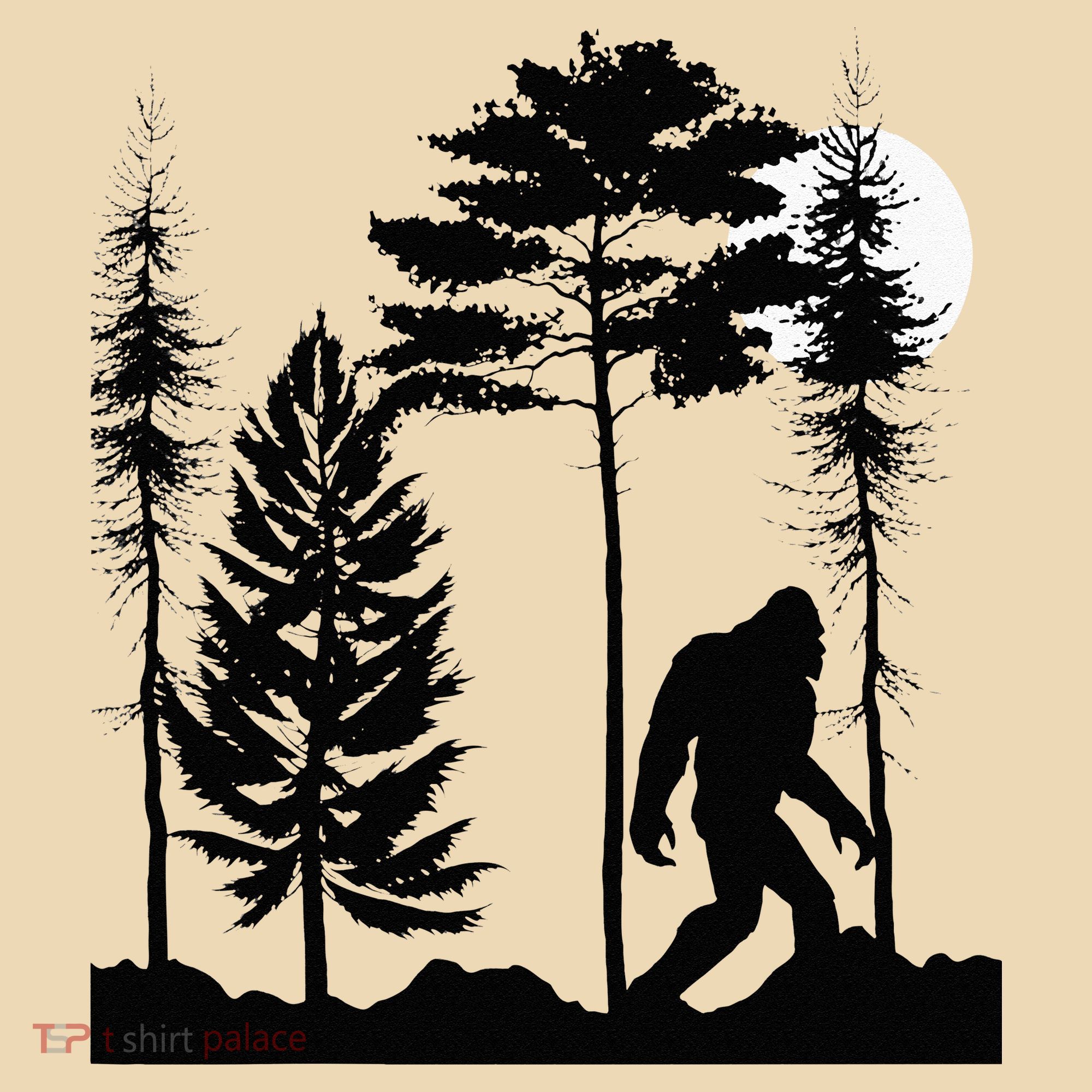 Bigfoo Bigfoot Hiding In Forest At Night Sasquatch Tote Bag
