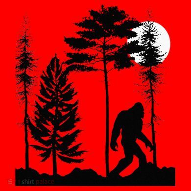 Bigfoo Bigfoot Hiding In Forest At Night Sasquatch Santa Hat