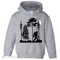 Bigfoo Bigfoot Hiding In Forest At Night Sasquatch Toddler Hoodie thumb 0