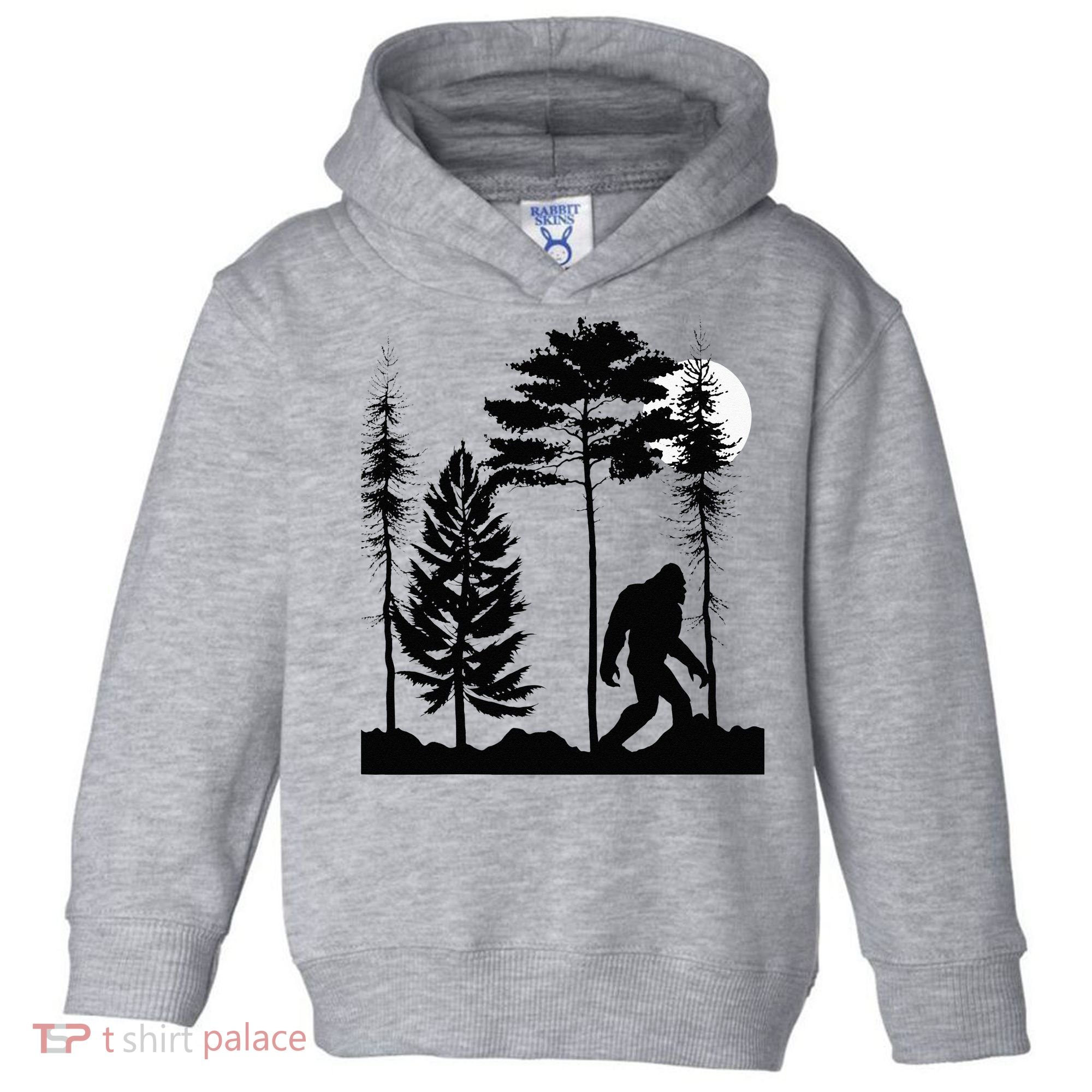 Bigfoo Bigfoot Hiding In Forest At Night Sasquatch Toddler Hoodie