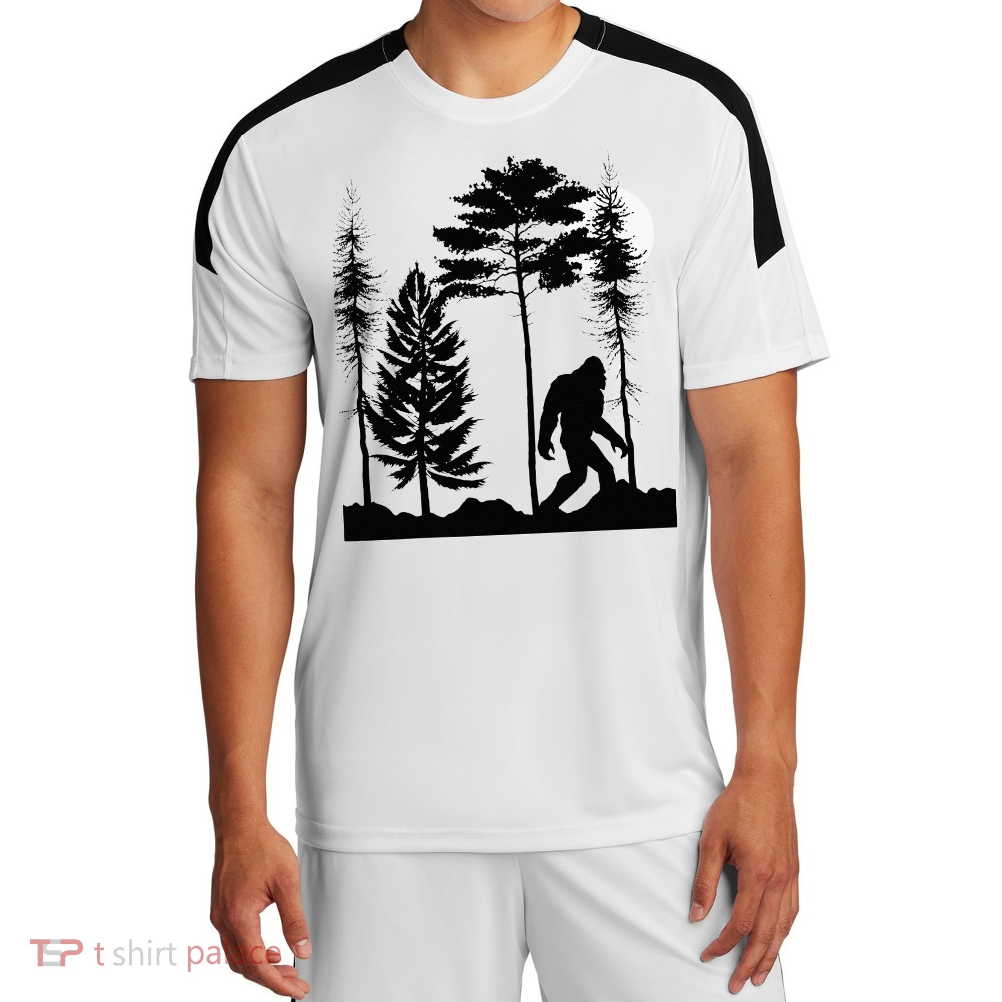 Bigfoo Bigfoot Hiding In Forest At Night Sasquatch Sport-Tek Competitor United Soccer Jersey