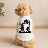 Bigfoo Bigfoot Hiding In Forest At Night Sasquatch Doggie Tank thumb 2