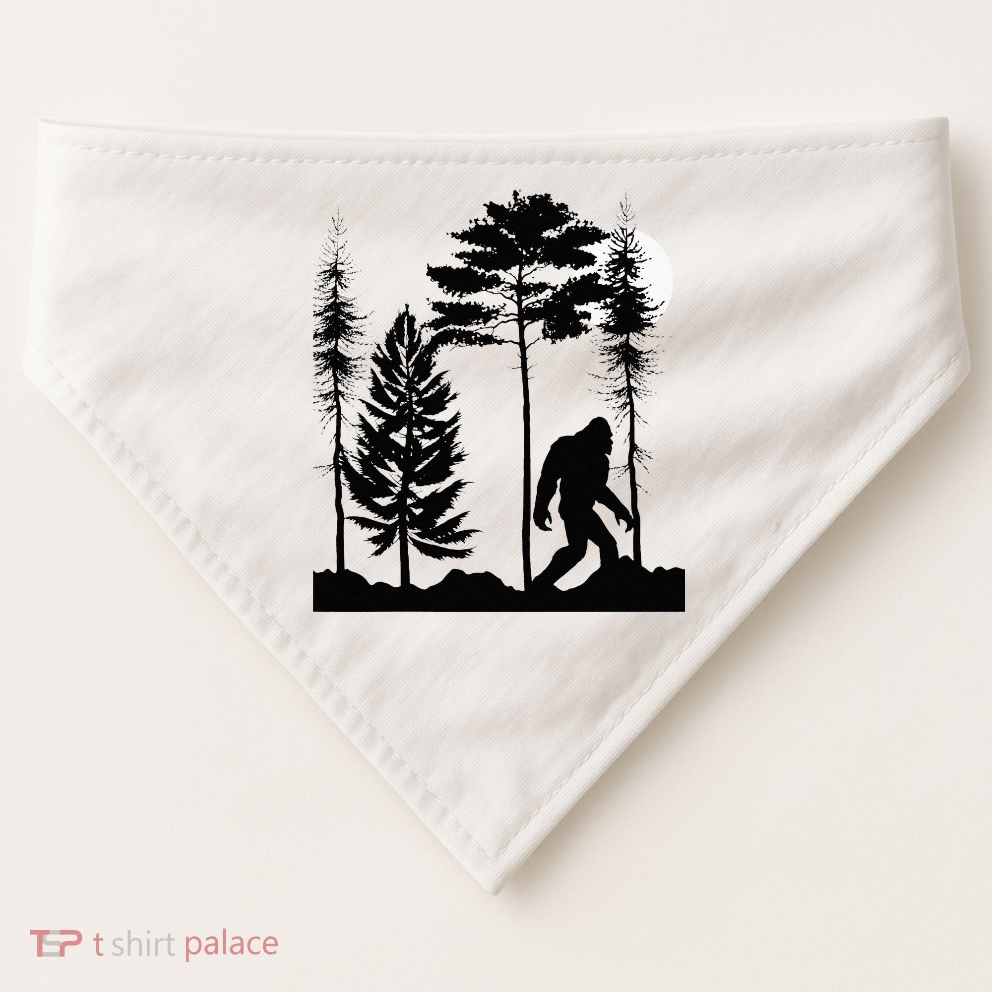 Bigfoo Bigfoot Hiding In Forest At Night Sasquatch USA-Made Doggie Bandana