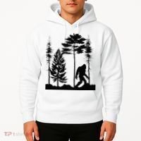 Bigfoo Bigfoot Hiding In Forest At Night Sasquatch Hoodie thumb 2