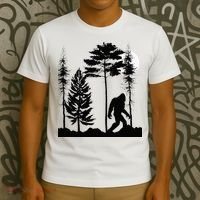 Bigfoo Bigfoot Hiding In Forest At Night Sasquatch T-Shirt thumb 3