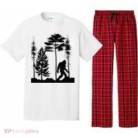Bigfoo Bigfoot Hiding In Forest At Night Sasquatch Pajama Set thumb 0