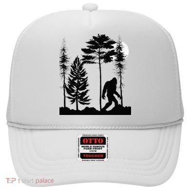 Bigfoo Bigfoot Hiding In Forest At Night Sasquatch Hat