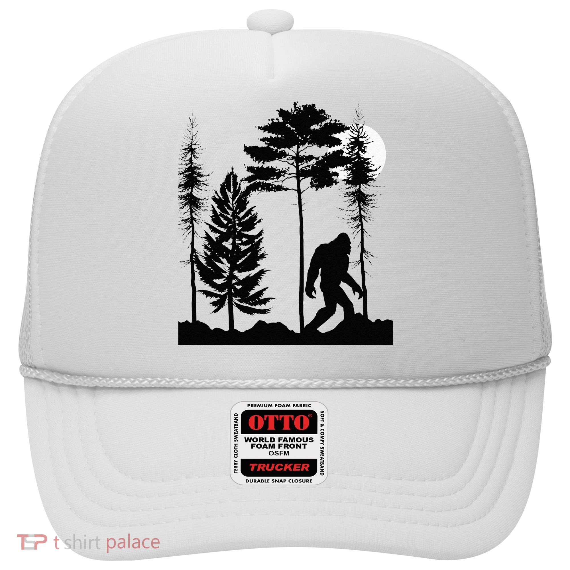 Bigfoo Bigfoot Hiding In Forest At Night Sasquatch Hat