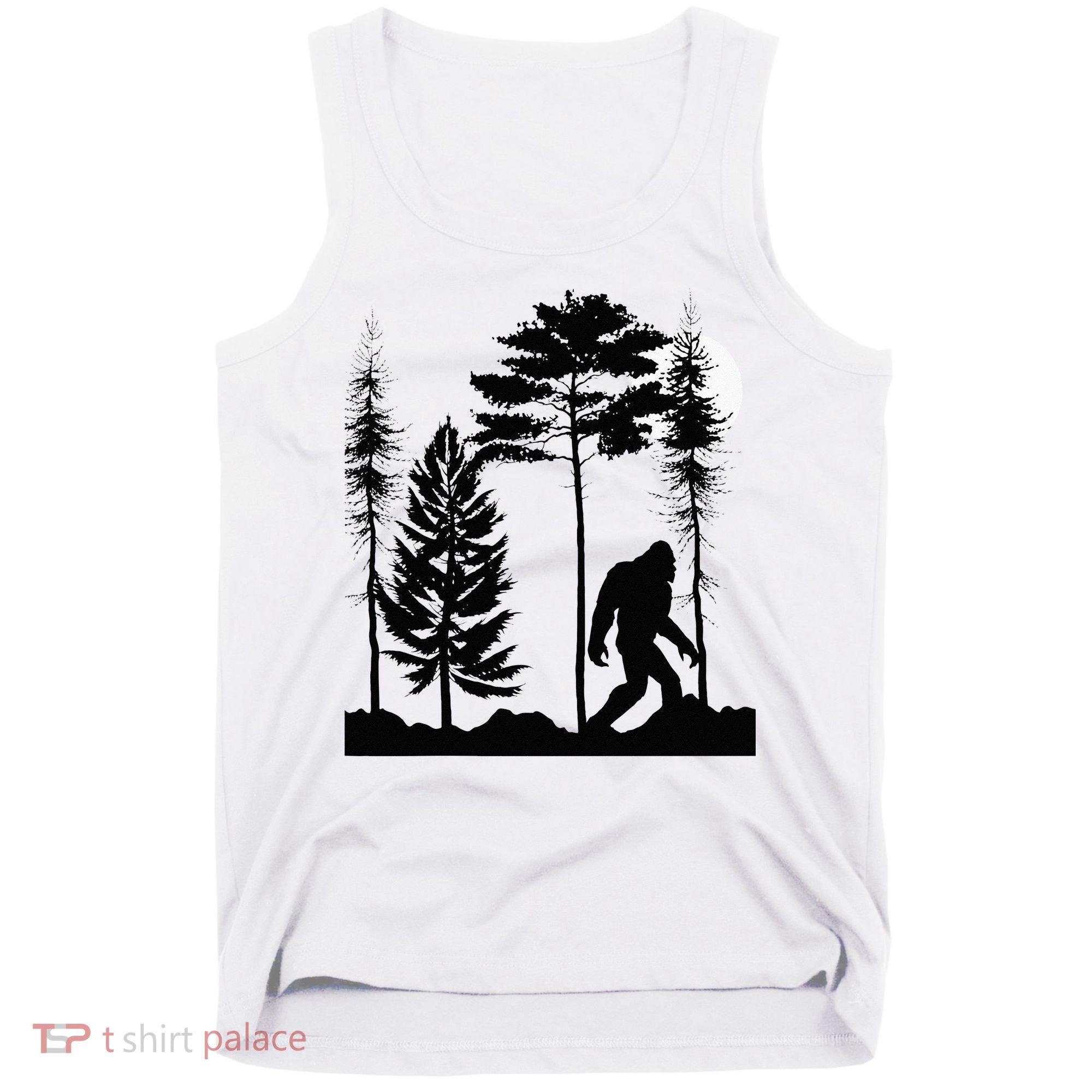 Bigfoo Bigfoot Hiding In Forest At Night Sasquatch Tank Top