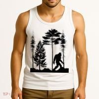 Bigfoo Bigfoot Hiding In Forest At Night Sasquatch Tank Top thumb 3