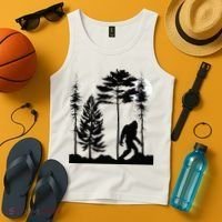 Bigfoo Bigfoot Hiding In Forest At Night Sasquatch Tank Top thumb 4