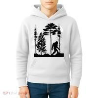 Bigfoo Bigfoot Hiding In Forest At Night Sasquatch Kids Hoodie thumb 4