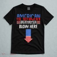 Breathalyzer Blow Here Funny 4th Of July Funny American Flag T-Shirt thumb 5