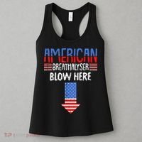 Breathalyzer Blow Here Funny 4th Of July Funny American Flag Women's Tank Top thumb 3