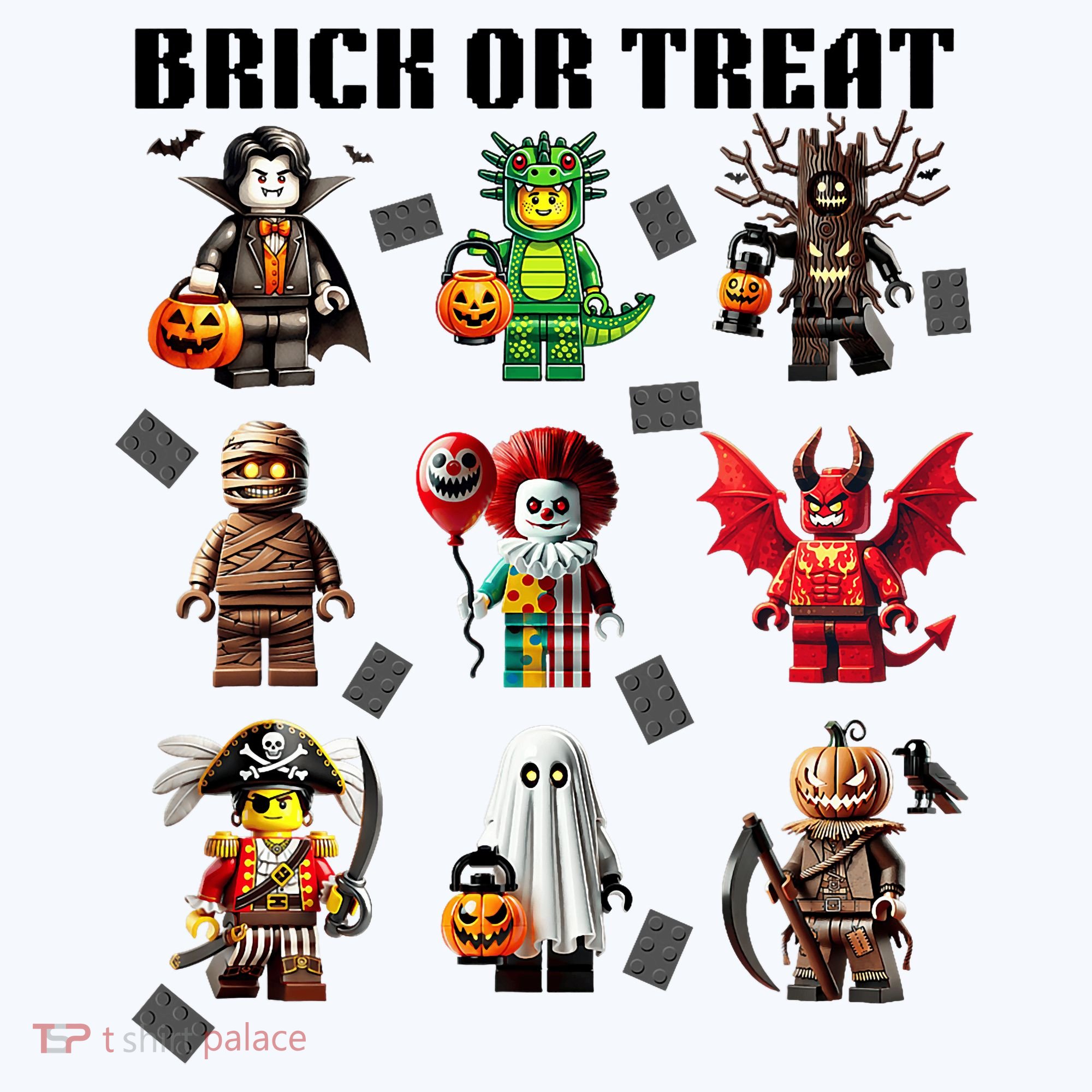 Building Bricks Halloween Brick Or Treat Costume Monsters Long Sleeve Shirt