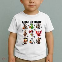 Building Bricks Halloween Brick Or Treat Costume Monsters Toddler T-Shirt thumb 2