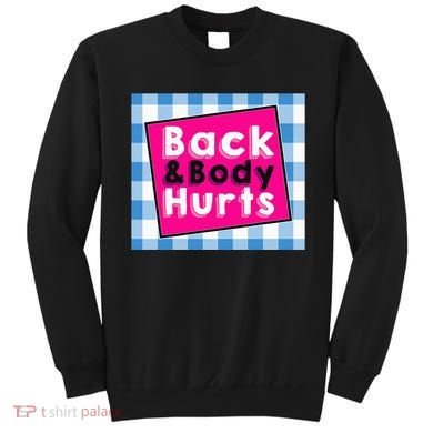 Back Body Hurts Humorous Quote Workout Gym Sweatshirt