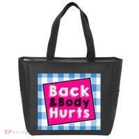 Back Body Hurts Humorous Quote Workout Gym Tote Bag thumb 0