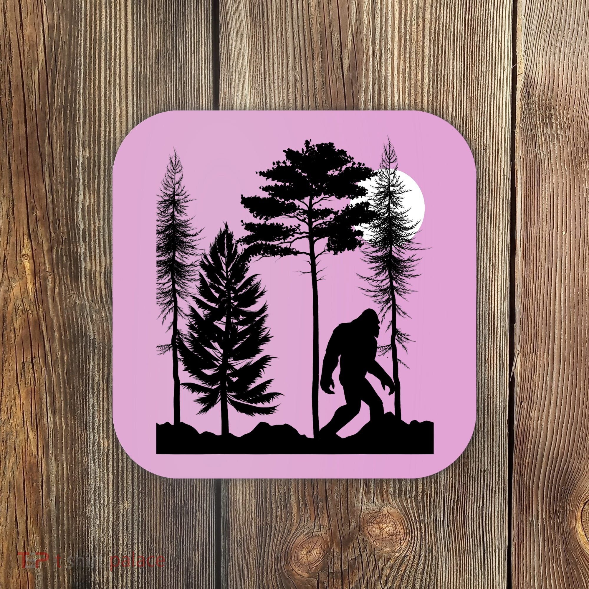 Bigfoot Bigfoot Hiding in Forest At Night Sasquatch  Coaster
