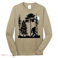 Bigfoot Bigfoot Hiding in Forest At Night Sasquatch  Long Sleeve Shirt thumb 0