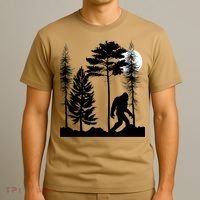 Bigfoot Bigfoot Hiding in Forest At Night Sasquatch  T-Shirt thumb 3