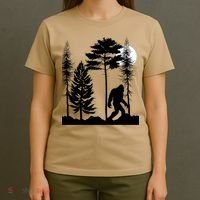 Bigfoot Bigfoot Hiding in Forest At Night Sasquatch  T-Shirt thumb 4