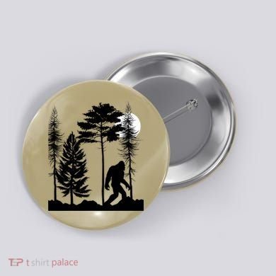 Bigfoot Bigfoot Hiding in Forest At Night Sasquatch  Button