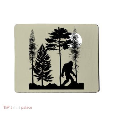 Bigfoot Bigfoot Hiding in Forest At Night Sasquatch  Mousepad