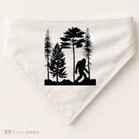 Bigfoot Bigfoot Hiding in Forest At Night Sasquatch  USA-Made Doggie Bandana thumb 0
