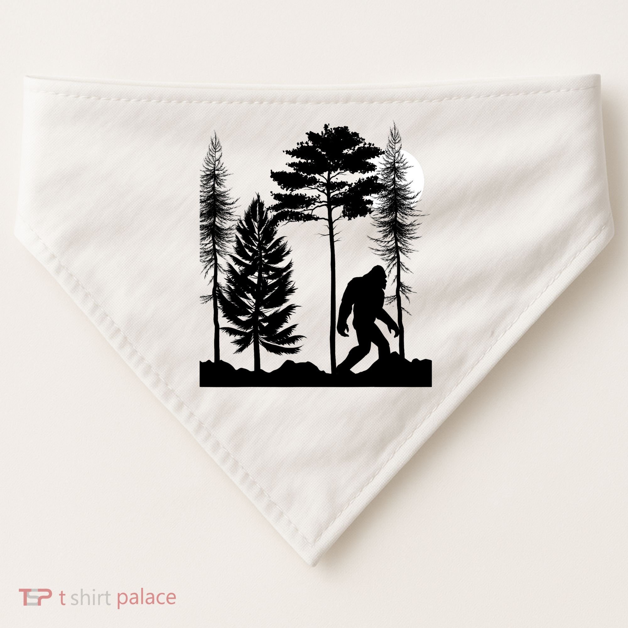 Bigfoot Bigfoot Hiding in Forest At Night Sasquatch  USA-Made Doggie Bandana