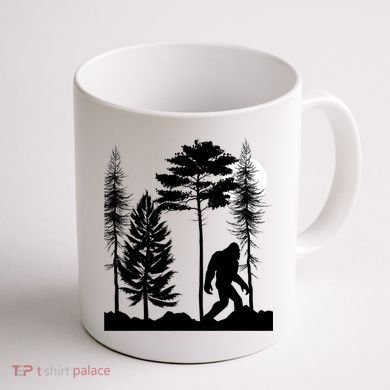 Bigfoot Bigfoot Hiding in Forest At Night Sasquatch  Coffee Mug back