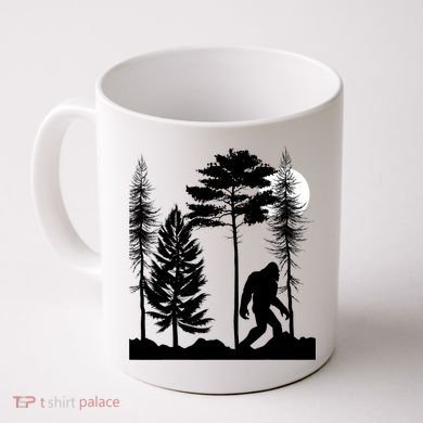 Bigfoot Bigfoot Hiding in Forest At Night Sasquatch  Coffee Mug