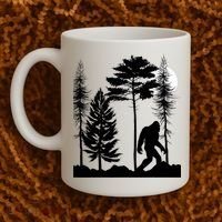 Bigfoot Bigfoot Hiding in Forest At Night Sasquatch  Coffee Mug thumb 2