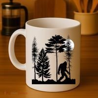 Bigfoot Bigfoot Hiding in Forest At Night Sasquatch  Coffee Mug thumb 4