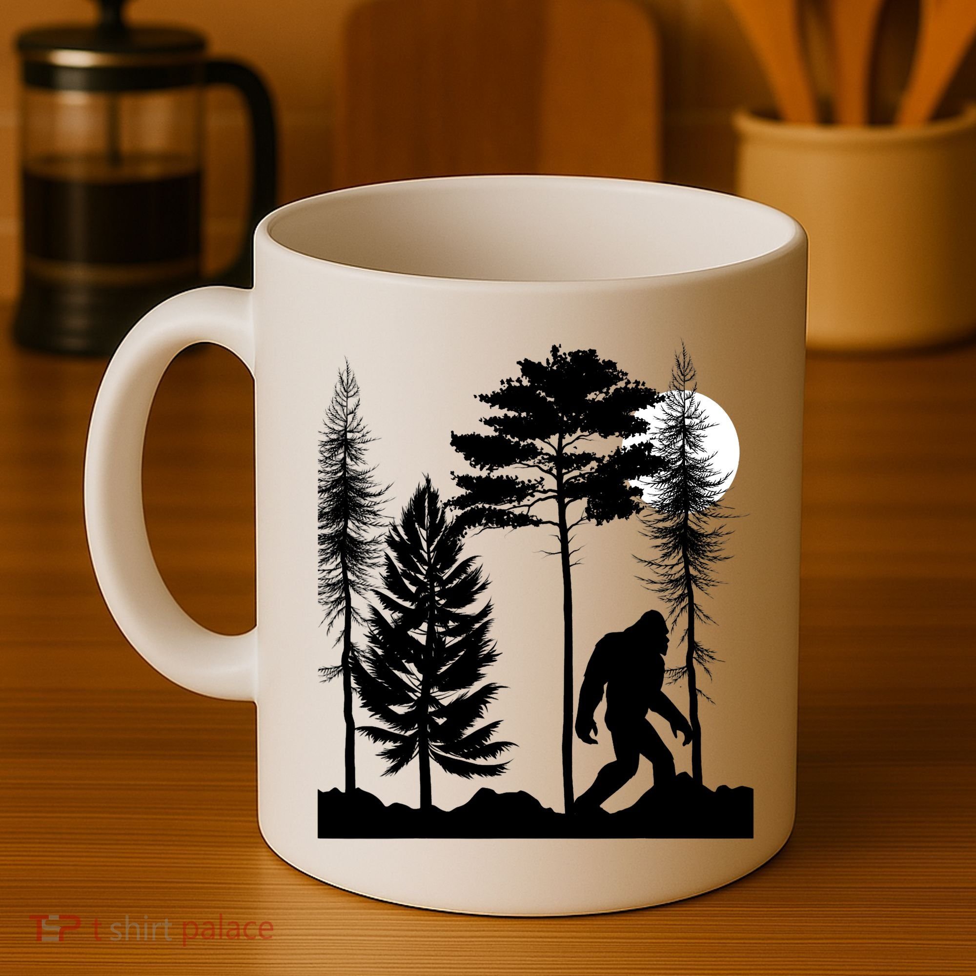 Bigfoot Bigfoot Hiding in Forest At Night Sasquatch  Coffee Mug