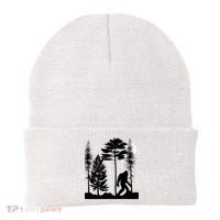 Bigfoot Bigfoot Hiding in Forest At Night Sasquatch  Beanie thumb 0