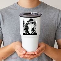 Bigfoot Bigfoot Hiding in Forest At Night Sasquatch  Tumbler thumb 2