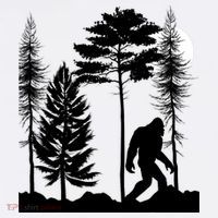 Bigfoot Bigfoot Hiding in Forest At Night Sasquatch  Ornament thumb 1