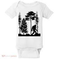 Bigfoot Bigfoot Hiding in Forest At Night Sasquatch  Baby Bodysuit thumb 0