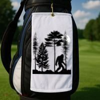 Bigfoot Bigfoot Hiding in Forest At Night Sasquatch  Golf Towel thumb 2