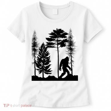 Bigfoot Bigfoot Hiding in Forest At Night Sasquatch  Women's T-Shirt