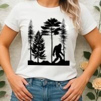 Bigfoot Bigfoot Hiding in Forest At Night Sasquatch  Women's T-Shirt thumb 2