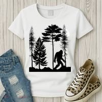 Bigfoot Bigfoot Hiding in Forest At Night Sasquatch  Women's T-Shirt thumb 3