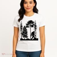 Bigfoot Bigfoot Hiding in Forest At Night Sasquatch  Women's T-Shirt thumb 4