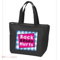 Back Body Hurts Humorous Quote Workout Top Gym Tote Bag thumb 3