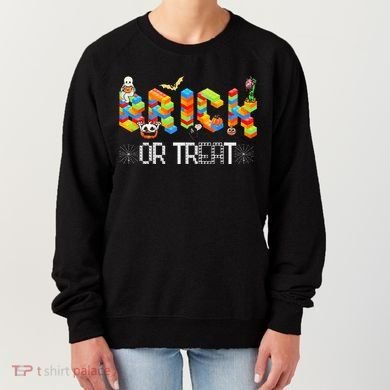 Block Building Halloween Brick Or Treat Master Builder Women's Sweatshirt
