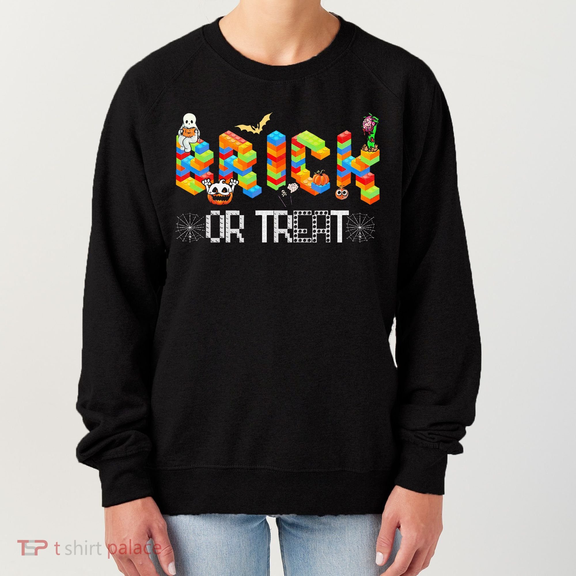 Block Building Halloween Brick Or Treat Master Builder Women's Sweatshirt
